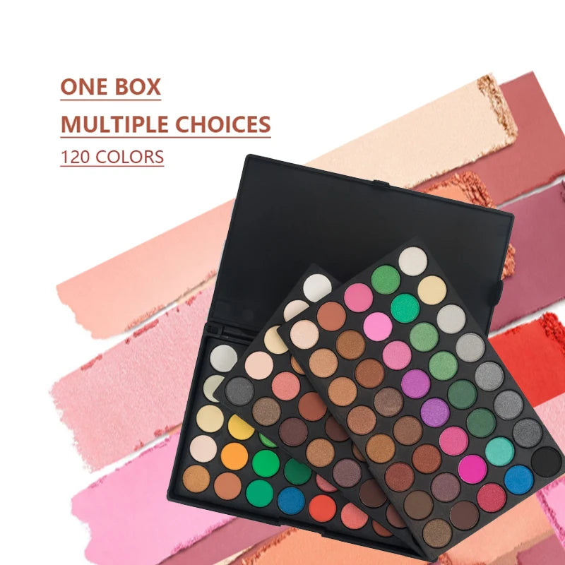 120 Color Eye Makeup,3-in-1 Eyeshadow Palette,Highly Pigmented Long Lasting Matte & Shimmer Finishes,Nude & Earth Eye Shadow