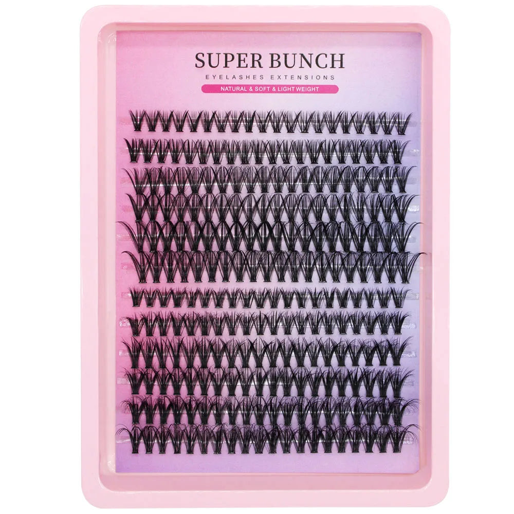 Whole sale Super Bunch New 3D/5D Effect Mix 240 Clusters Lashes 8-16mm Charm Style False Eyelashes Extension Russian Volume