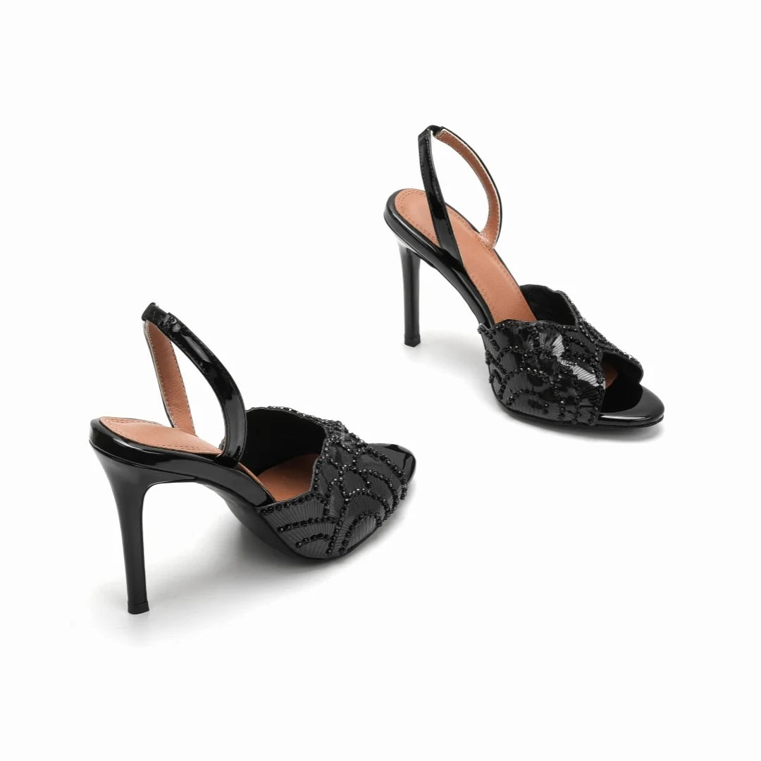 Ladies' Stunning Andsexy Slimhigh-heeled Temperament,ladies' Wedding Sandals,high-quality European AndAmerican Outerwearslippers
