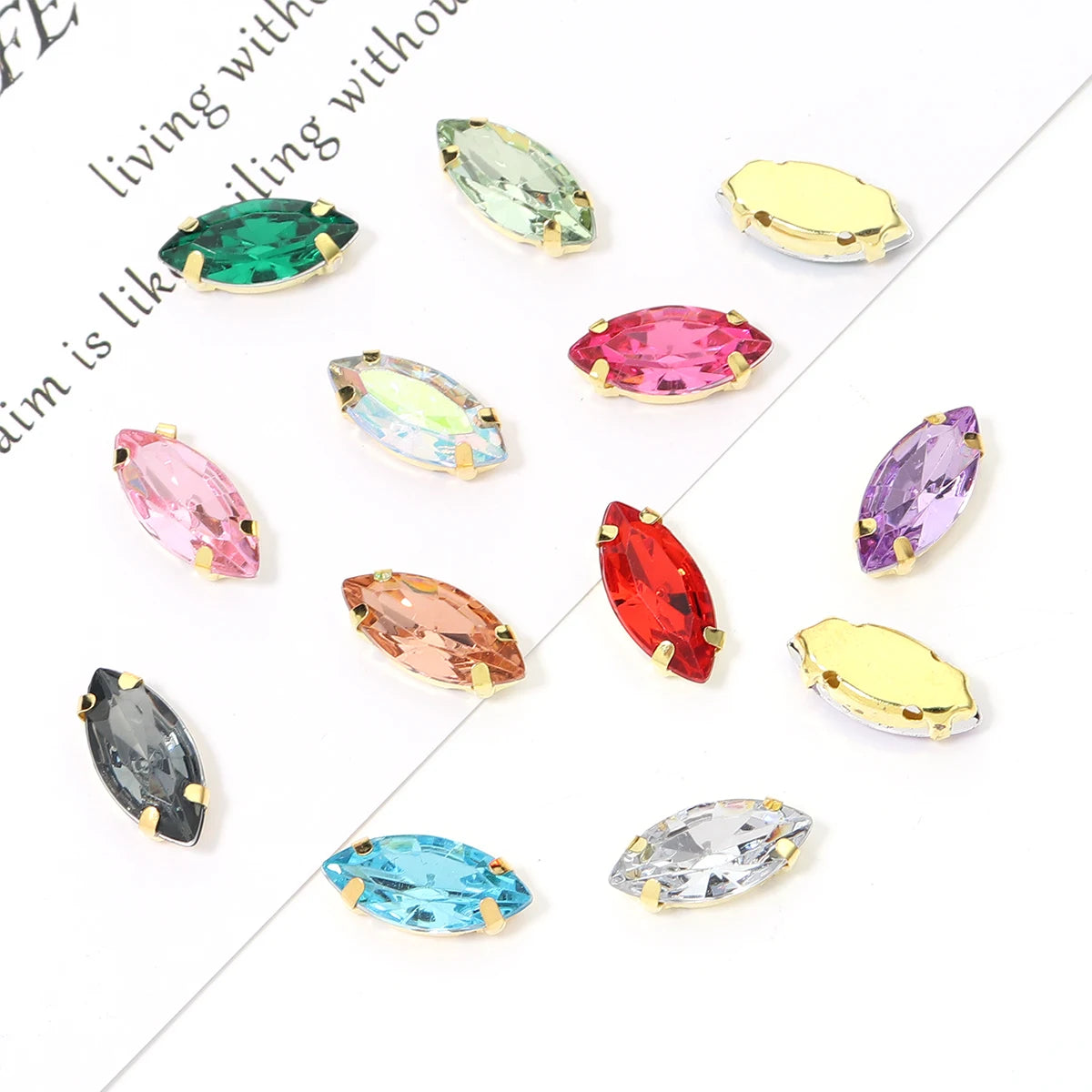 Horse Eye Flatback Reinestone Quality Sewing Crystal Flatback Rhinestones Sew On Stones Glass For Dresses Clothes DIY Jewelry