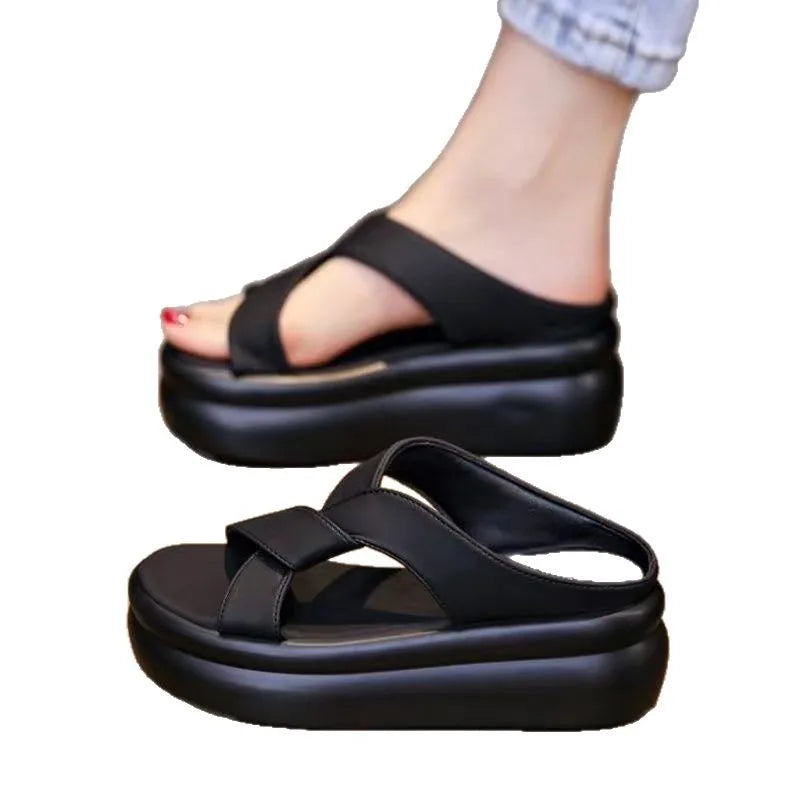 Women's Beach Sandals  New Thick Bottom Soft Sole Dress Fashionable Summer Platform Outdoor Slippers Sandalias De Mujer