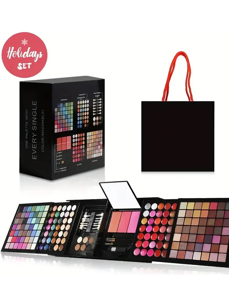 Marie Set de Maquillaje de 177 Colores — Paleta de Sombras, Rubor, Brillo Labial, Corrector y Espejo Incluido para Mujer