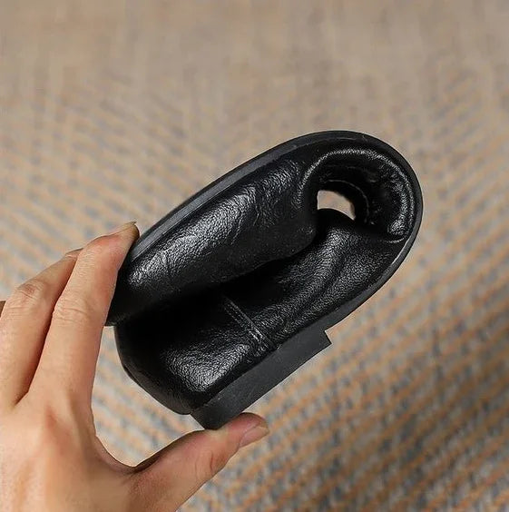 Black Woman Footwear Office Flat Shoes For Women Pointed Toe Fashion Leather Casual Moccasins Flats Fashion Young Korean Style L