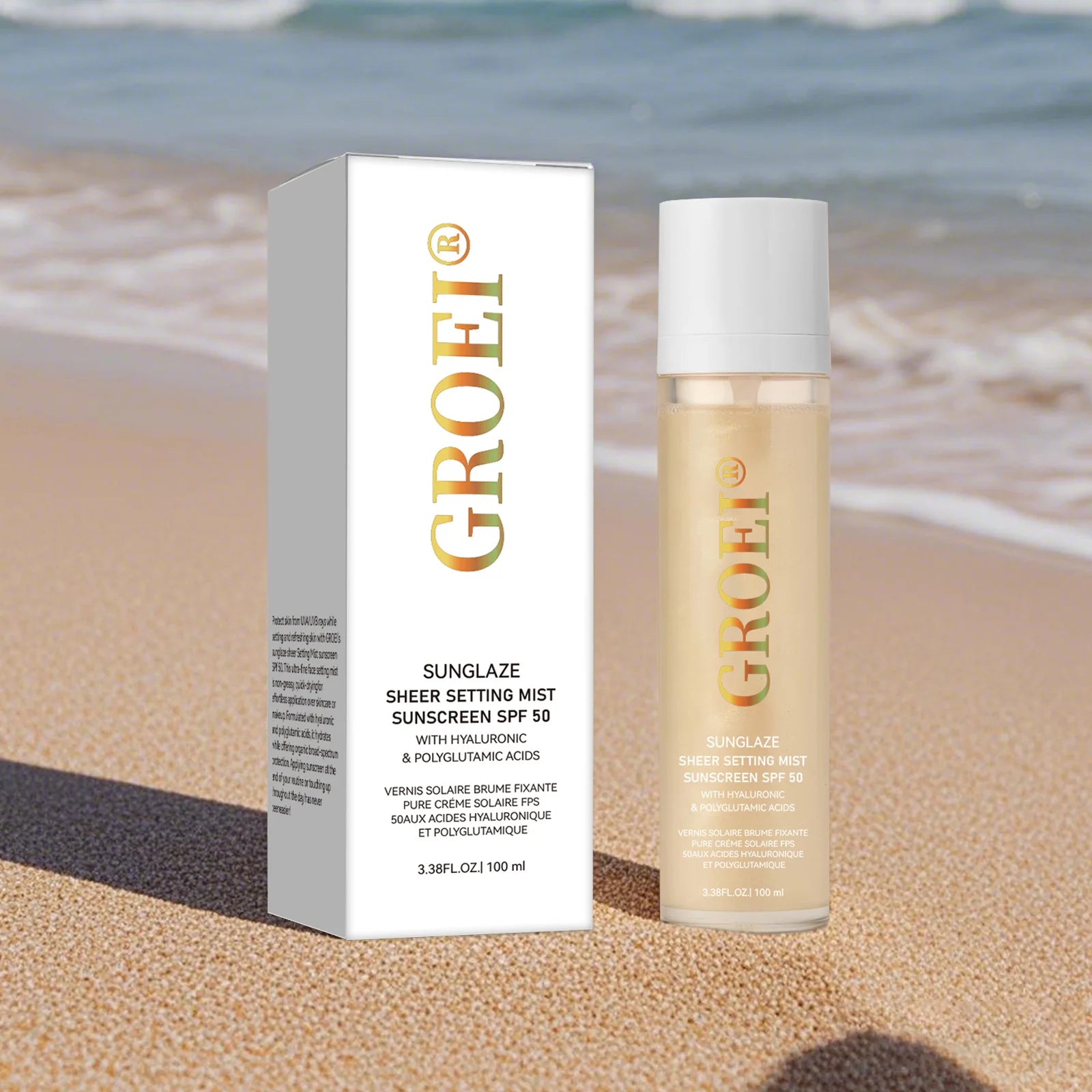 Marie Spray Fijador con Protector Solar SPF 50 100ml — Bruma Facial Ligera, Transparente, No Grasosa y Refrescante para el Cuidado de la Piel