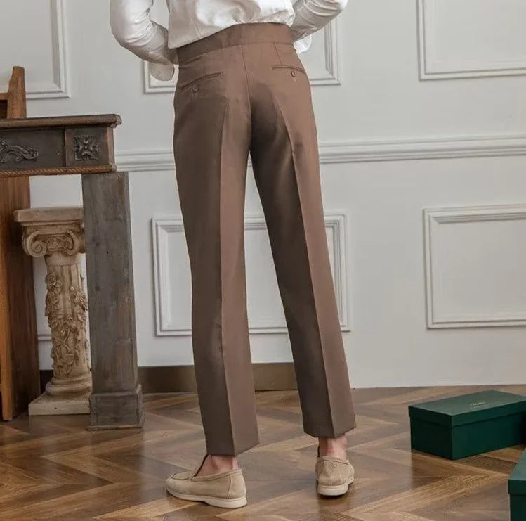 Man Suits Pants Fluid Khaki Draped Trousers for Men Baggy Suit Korean Style Clothes Reviews Many Slacks High Quality Dress Up