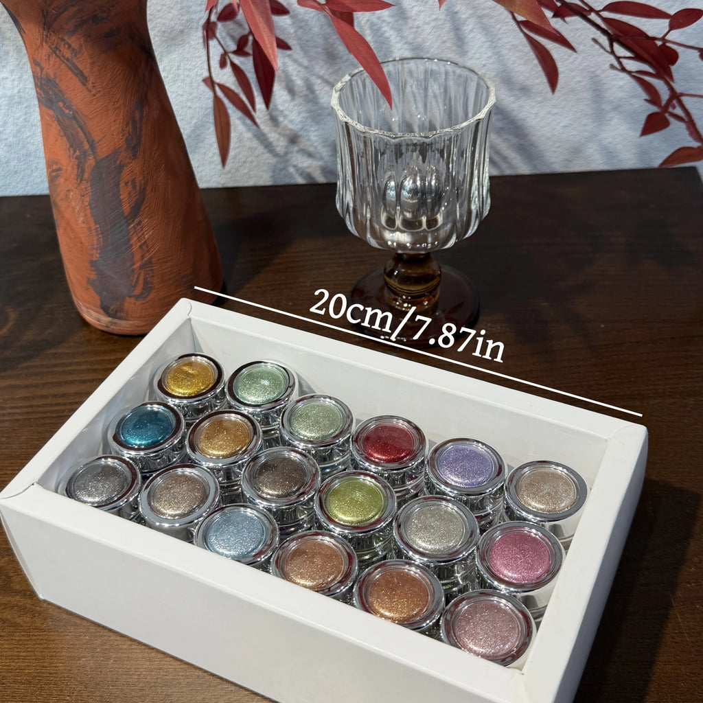Nail Art Set, 54 Colors Magic Mirror Powder Moonlight Opal Champagne Gold Silver Color Metal Aurora, Nail Polish Kit