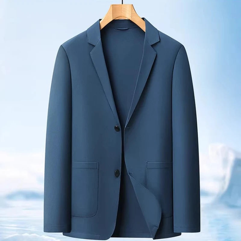 Men's suit - breathable pure color single-layer lightweight summer/autumn sun protection business-fit single-layer jacket