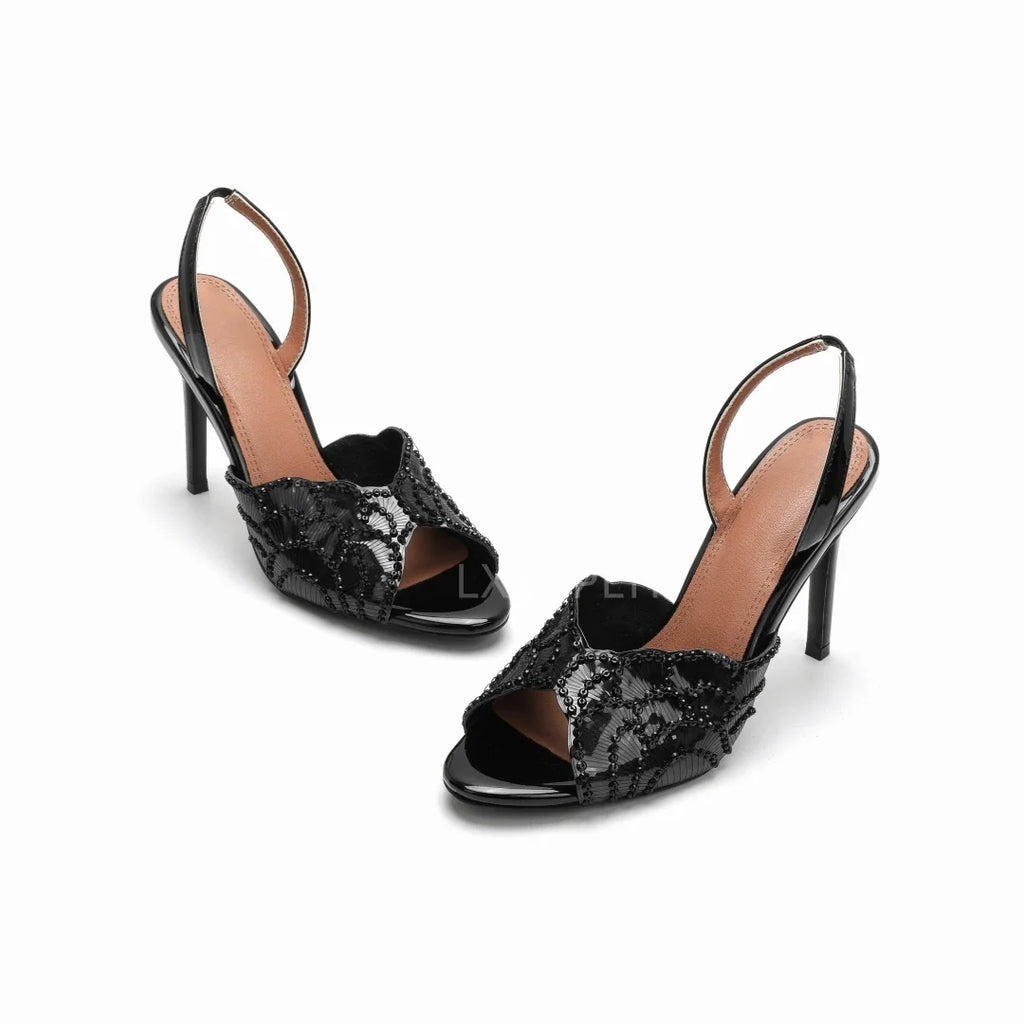 Ladies' Stunning Andsexy Slimhigh-heeled Temperament,ladies' Wedding Sandals,high-quality European AndAmerican Outerwearslippers