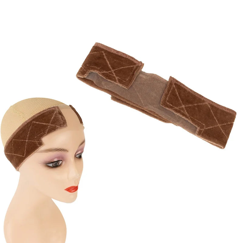 Wig Grip Headband Nude Velvet Non Slip Wig Band Elastic Adjustable Invisible Wig Headband for Lace Front Wigs Women