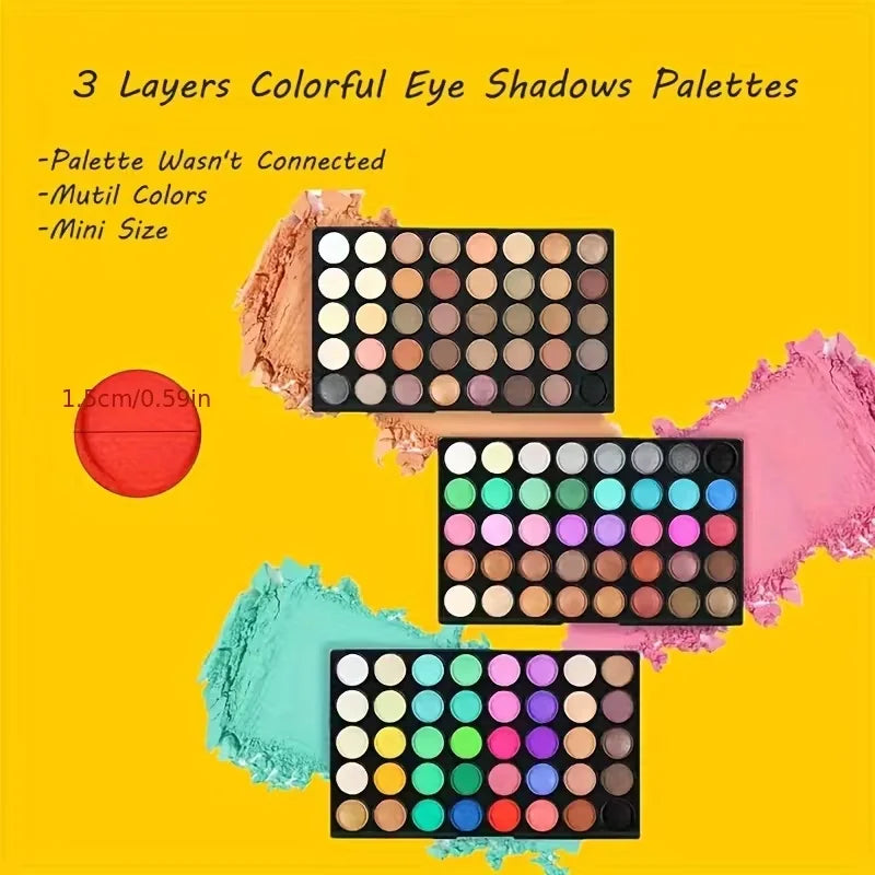 120 Color Eye Makeup,3-in-1 Eyeshadow Palette,Highly Pigmented Long Lasting Matte & Shimmer Finishes,Nude & Earth Eye Shadow