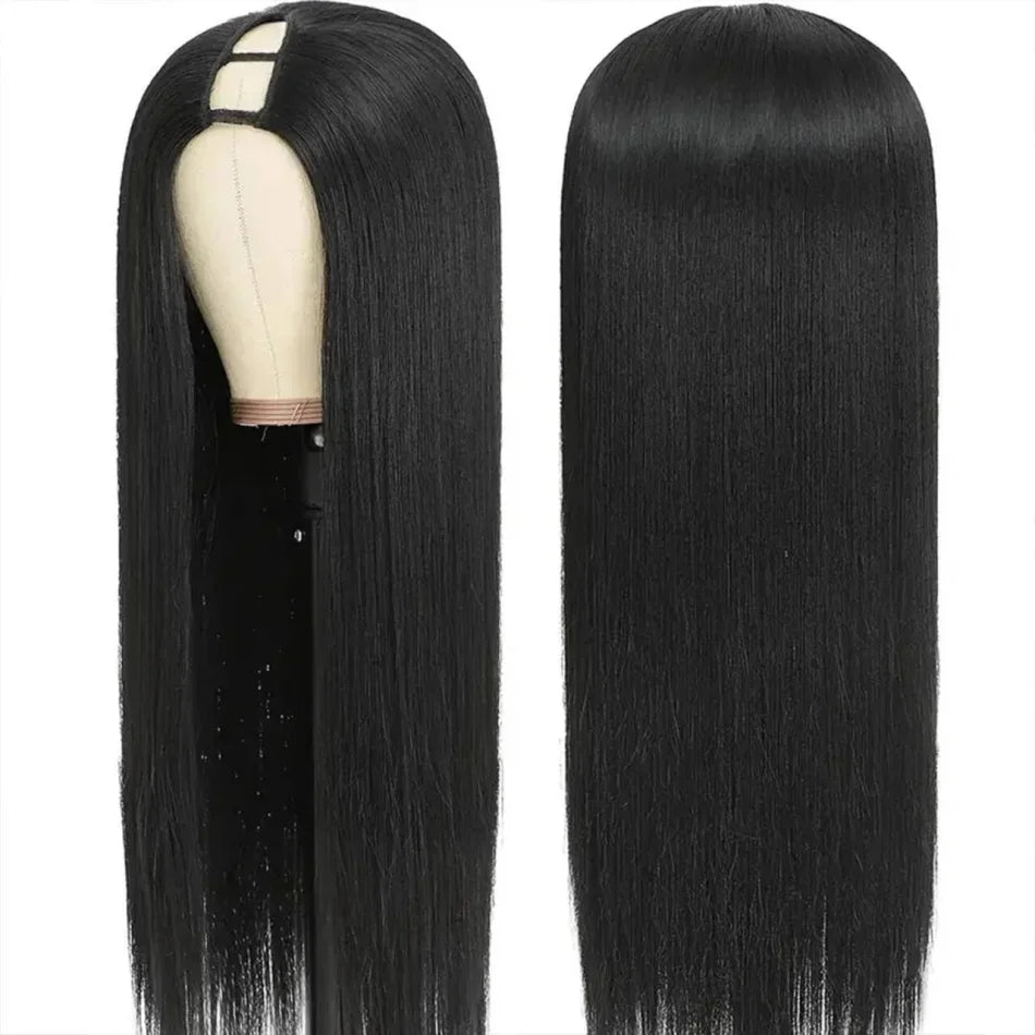 Straight Wig  Glueless  Natural Color No Sew In No Glue No Leave Out V Part Wigs