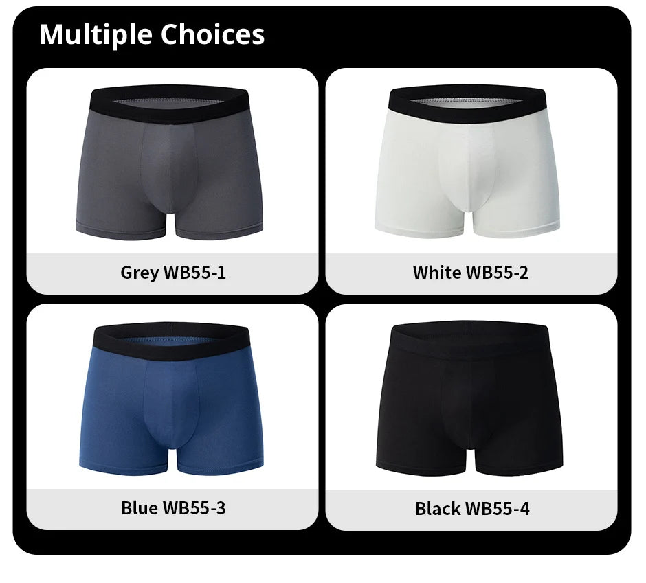 4 Pack European and American MEN'S Solid Color Boxer Underwear Comfortable Swimming Trunks Oversized Juvenile Boxer Underwear