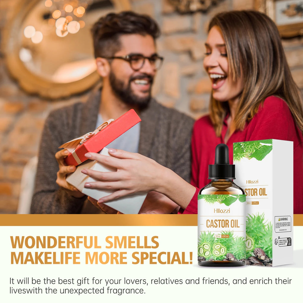 Castor essential oil has a unique scent and is suitable for hair care, body massage, aromatherapy and diffusers.