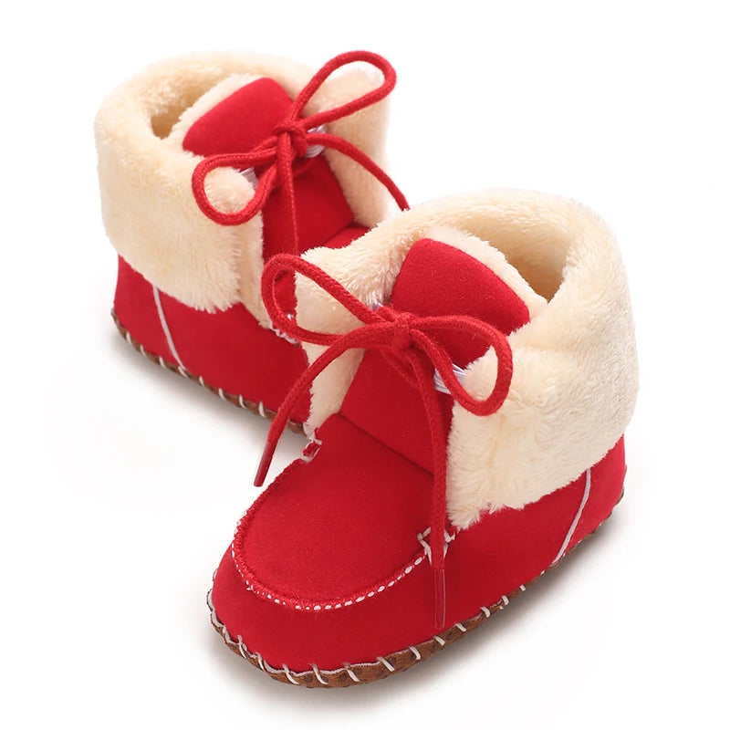 Autumn and Winter Baby Plush Thick Warm Cotton Shoes 0-18 Months Soft Soled Comfortable Non Slip Boots