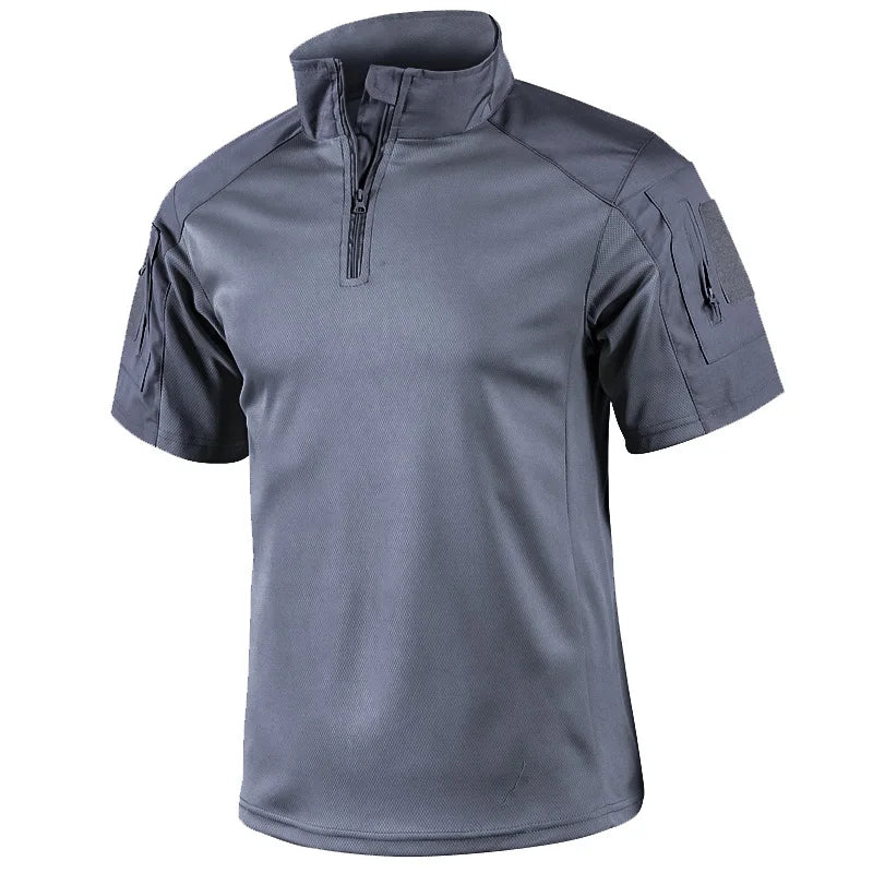 Camo Tactical Shirt Short Sleeve Quick Dry Combat T-Shirt Men's Camouflage Military Army T Shirt Outdoor Hunting Hiking Shirts