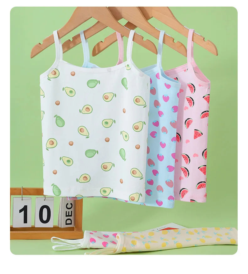 Little Girl Underwear for Kids Girl Children's Undershirts Top for Summer Girls Tops Kids Singlet Clothes 100% Cotton Camisole