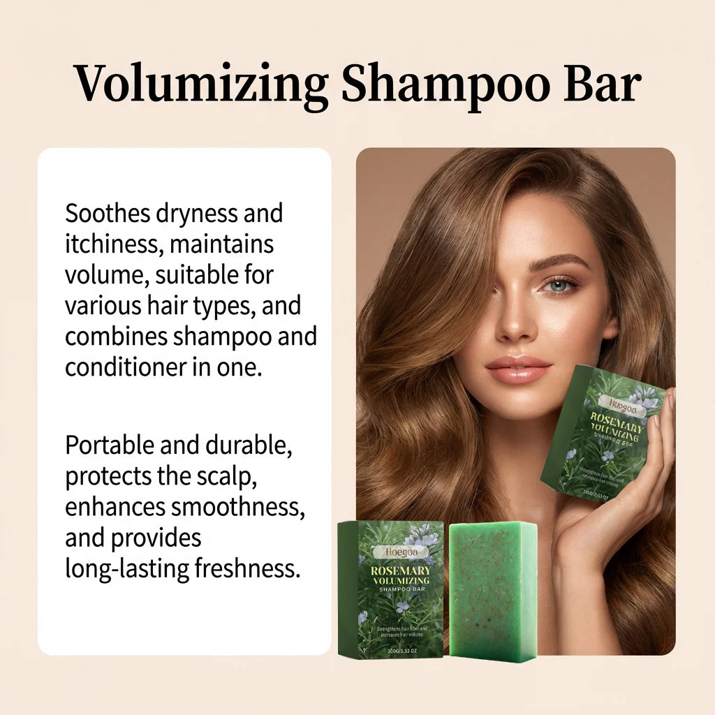 Rosemary Volumizing Shampoo Soap Thickening Gentle Cleansing Smoothing Nourishing Scalp Oil Control Refreshing Shampoo Bar 100g