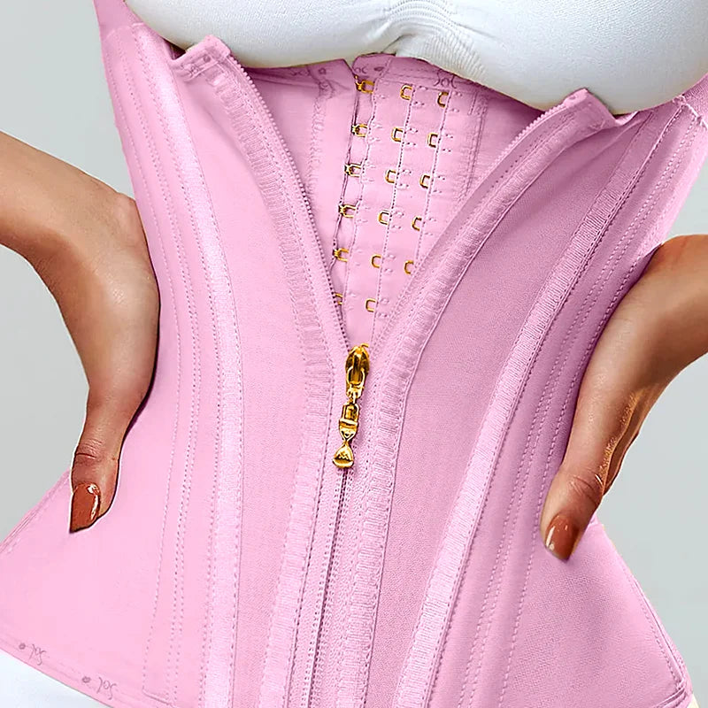 AfruliA Fajas Colombianas Girdles Waist Trainer Corset for Tummy Control Belt Body Shaper Cincher Pink Shapewear Slimming Sheath