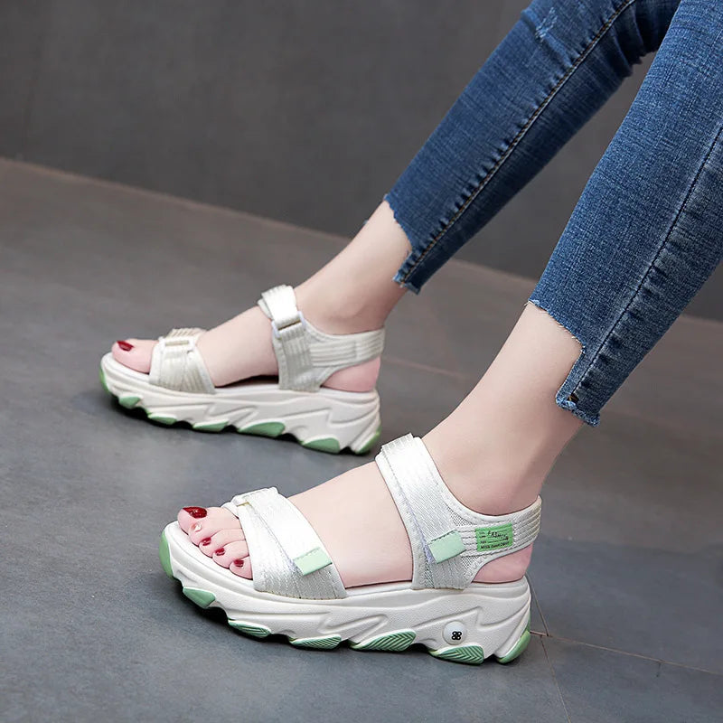 Sandals Women Shoes 2024 New Summer Sports Daddy Fashion Casual Non-Slip Platform non-slip Beach Shoes Sandalias