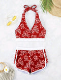 VigoBreviya Print 2026 Tied Halter Swimwear Sexy Women High Waist Bikini Set Push Up Brazilian Swimsuit Lady Beach Bathing Suit