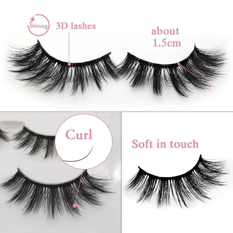 YSDO 3/4 Pairs Eyelashes Natural Long 3d Mink Lashes Faux Cils Hand Made Mink Eyelashes Strip Makeup False Lashes Volume Cilios