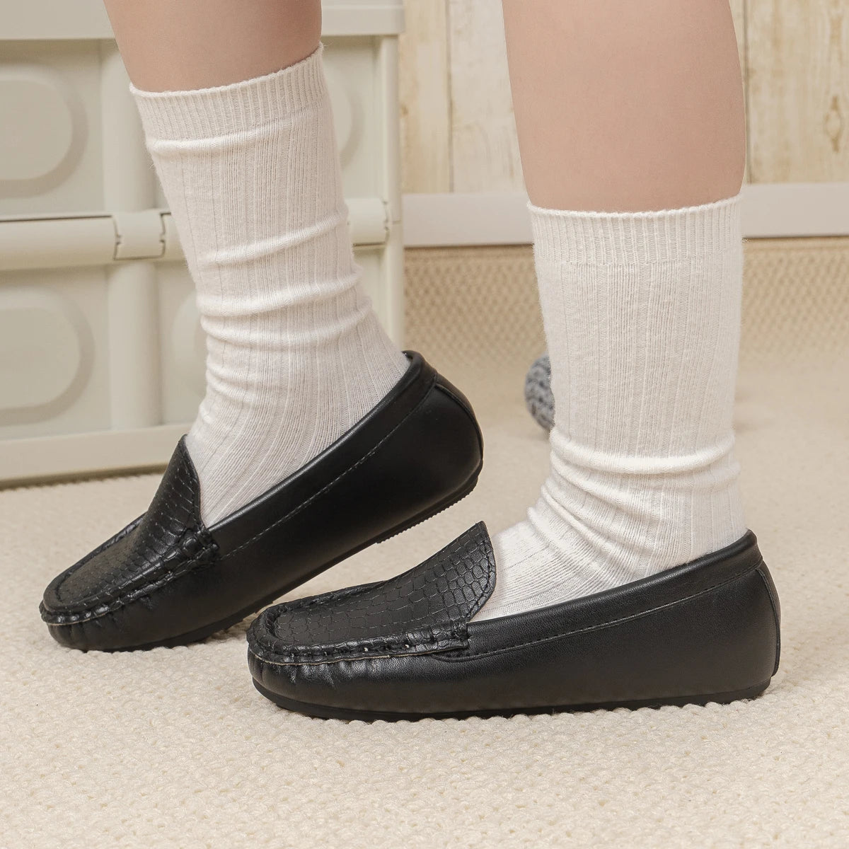 Toddler Boys' Loafers Stone Pattern Slip-On Dress Shoes Kids Comfortable Formal Performance Footwear