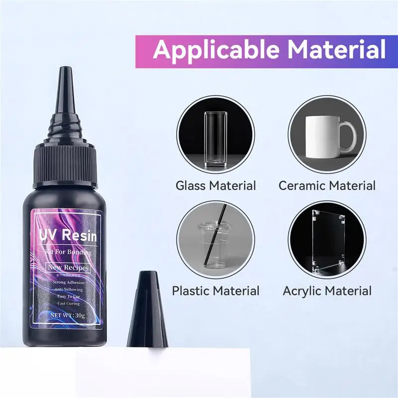 20/30/50g UV Bonding &Welding Glue Super Bonding UV Glue Quick-Drying For Bonding Glass Ceramics Metal Plastic DIY Crafts Decor