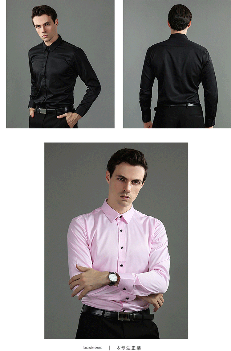 6xl summer black White Oversize men's long-sleeved Dress shirt  High quality elastic force non-iron  business casual
