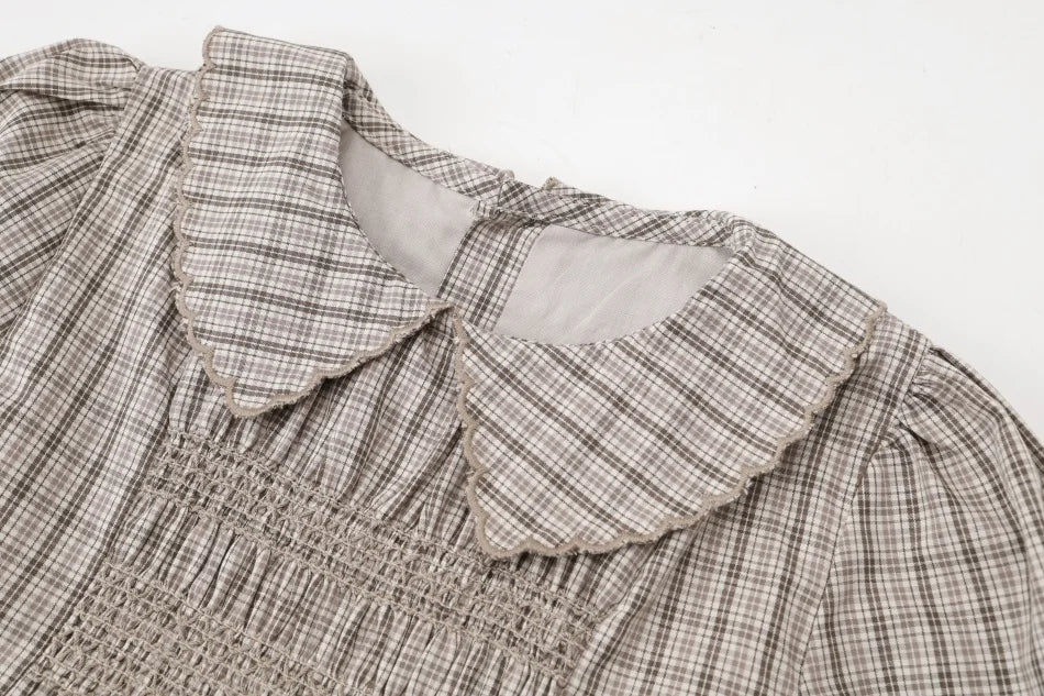 AS  SS26 Heritage collection brown Checked smocking  girls dress knitting boys sister brother family match clothes