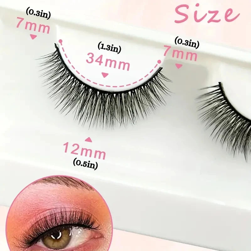 10 pairs of natural and simple long false eyelashes, all handmade and artificial, with a light and natural feeling as if they we