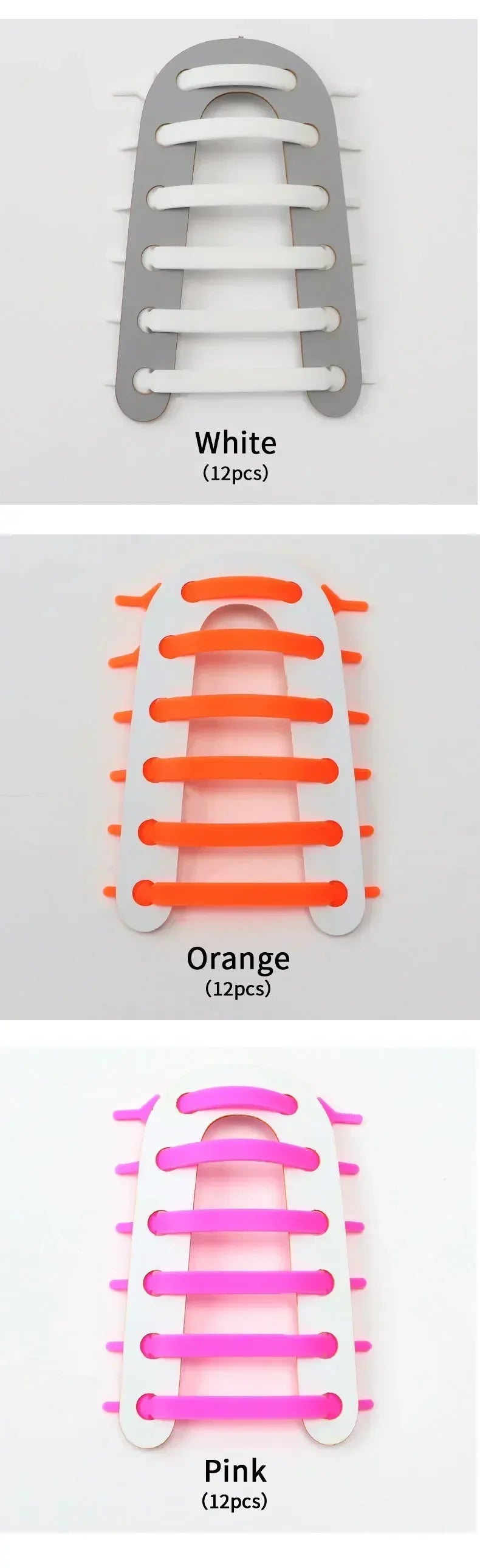 NEW 12pcs/lot Silicone Shoelaces No Tie Elastic Shoe Laces Special Shoestrings for Kid/Adult Lacing Rubber Sneakers Shoe Lace