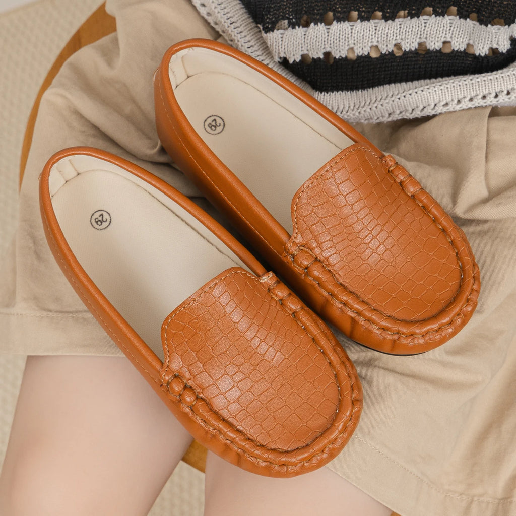 Toddler Boys' Loafers Stone Pattern Slip-On Dress Shoes Kids Comfortable Formal Performance Footwear