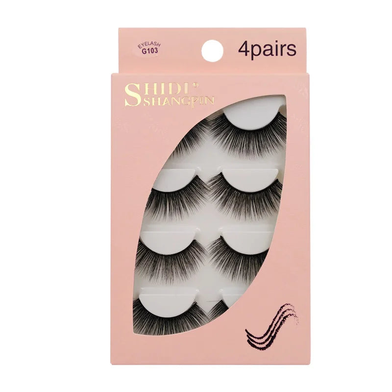 YSDO 3/4 Pairs Eyelashes Natural Long 3d Mink Lashes Faux Cils Hand Made Mink Eyelashes Strip Makeup False Lashes Volume Cilios