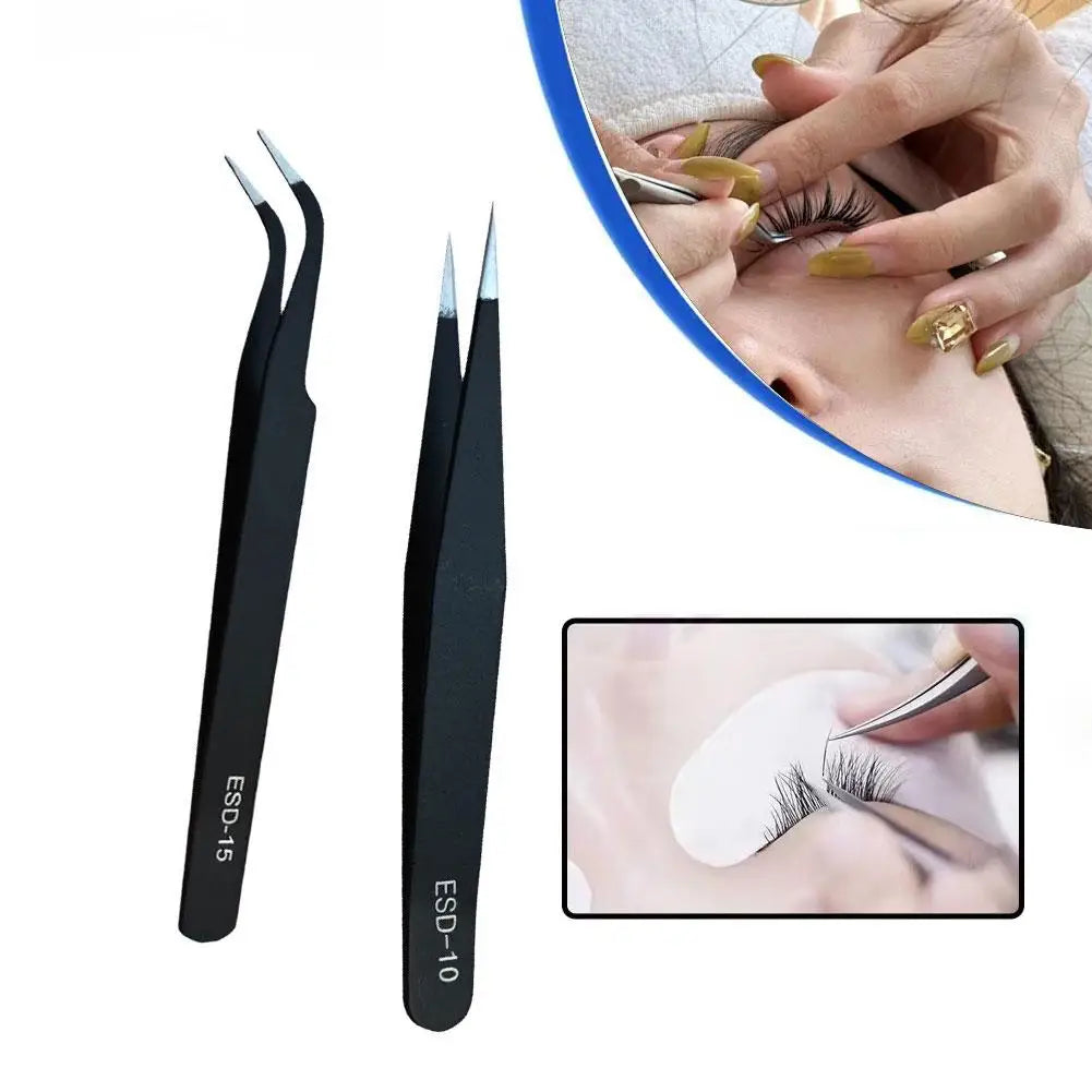 1/2pcs Eyelash Extension Tweezers Makeup Stainless Steel Eyelash 3D Accurate Clip