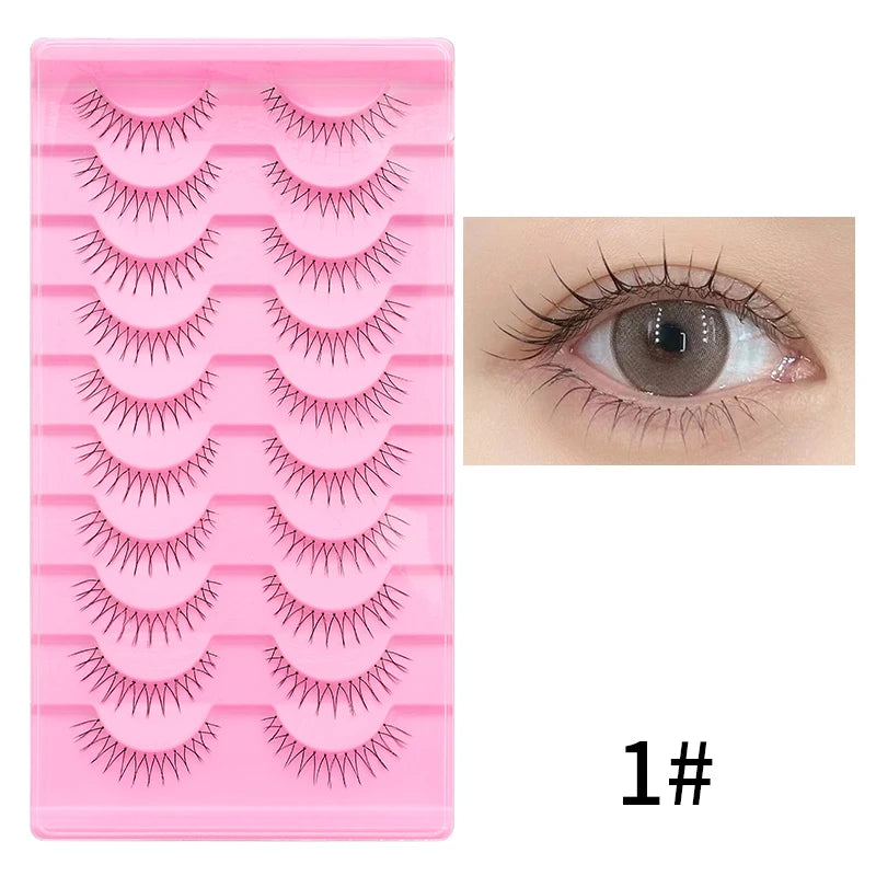 Natural Lashes 5/10 Pairs Manga Lashes Little Devil Lashes False Eyelashes  Anime Lashes Full Strip Lashes Band Eyelashes Makeup