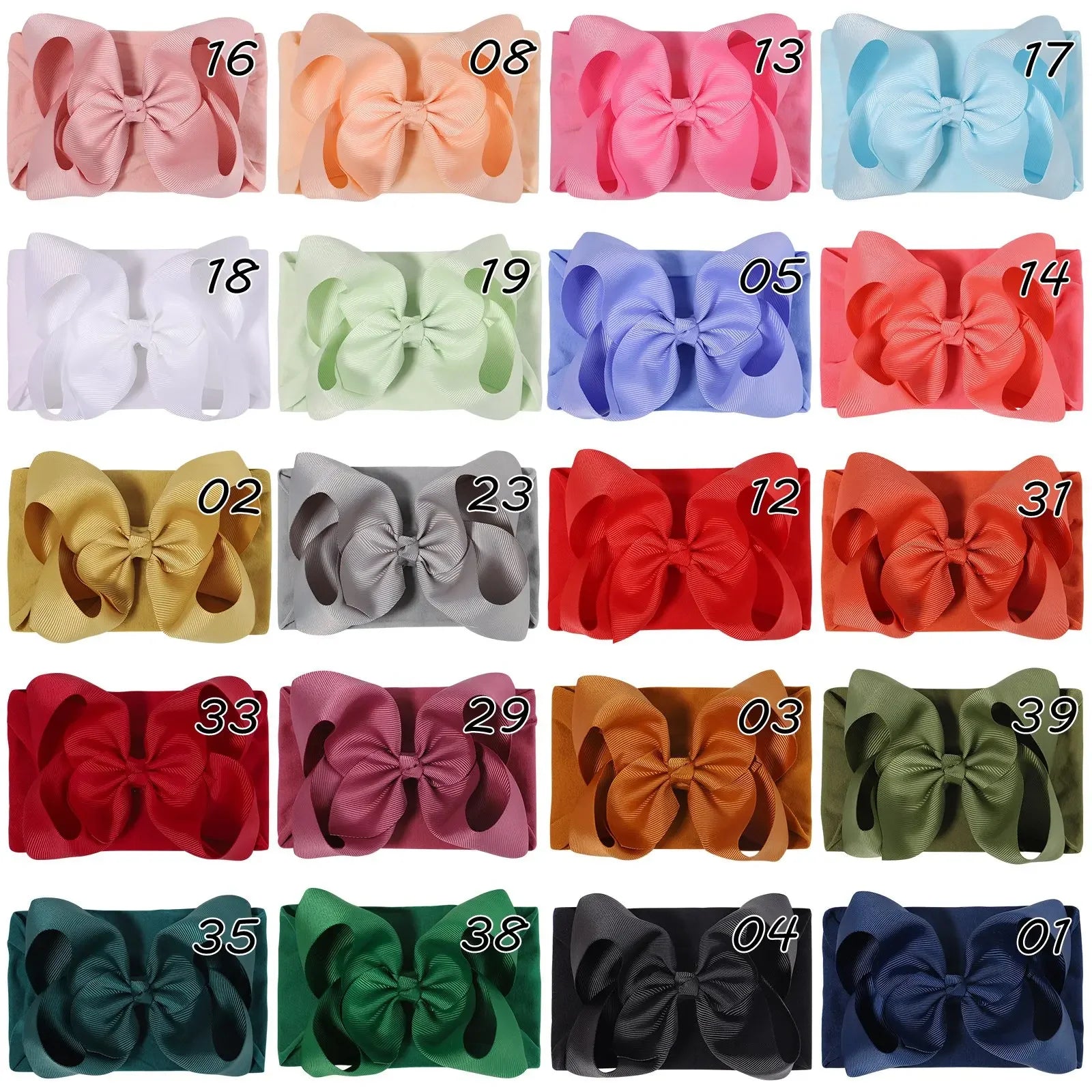 1PC Large Ribbon Bow Headband for Baby Girls Wide Nylon Turban Newborn Bow Headwrap Gift Super Soft Babe Hair Accessories