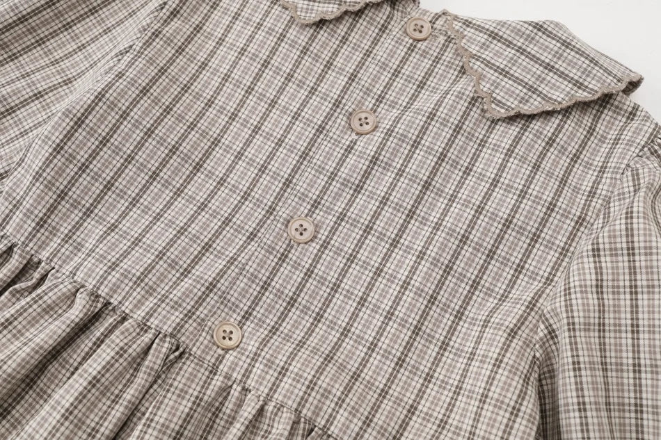 AS  SS26 Heritage collection brown Checked smocking  girls dress knitting boys sister brother family match clothes