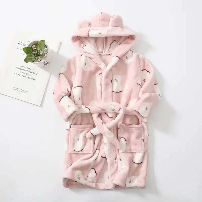 Autumn Baby Boys Pajamas Children Clothes Girls Boys Robes Winter Sleepwear Bathrobe Spring Kids Hooded Bathrobe Girls Clothing