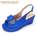 Sandals Italian Fashion Casual Flat Slippers Hollowed Out With Diamonds Women's Shoes African Party Outdoor Shoes