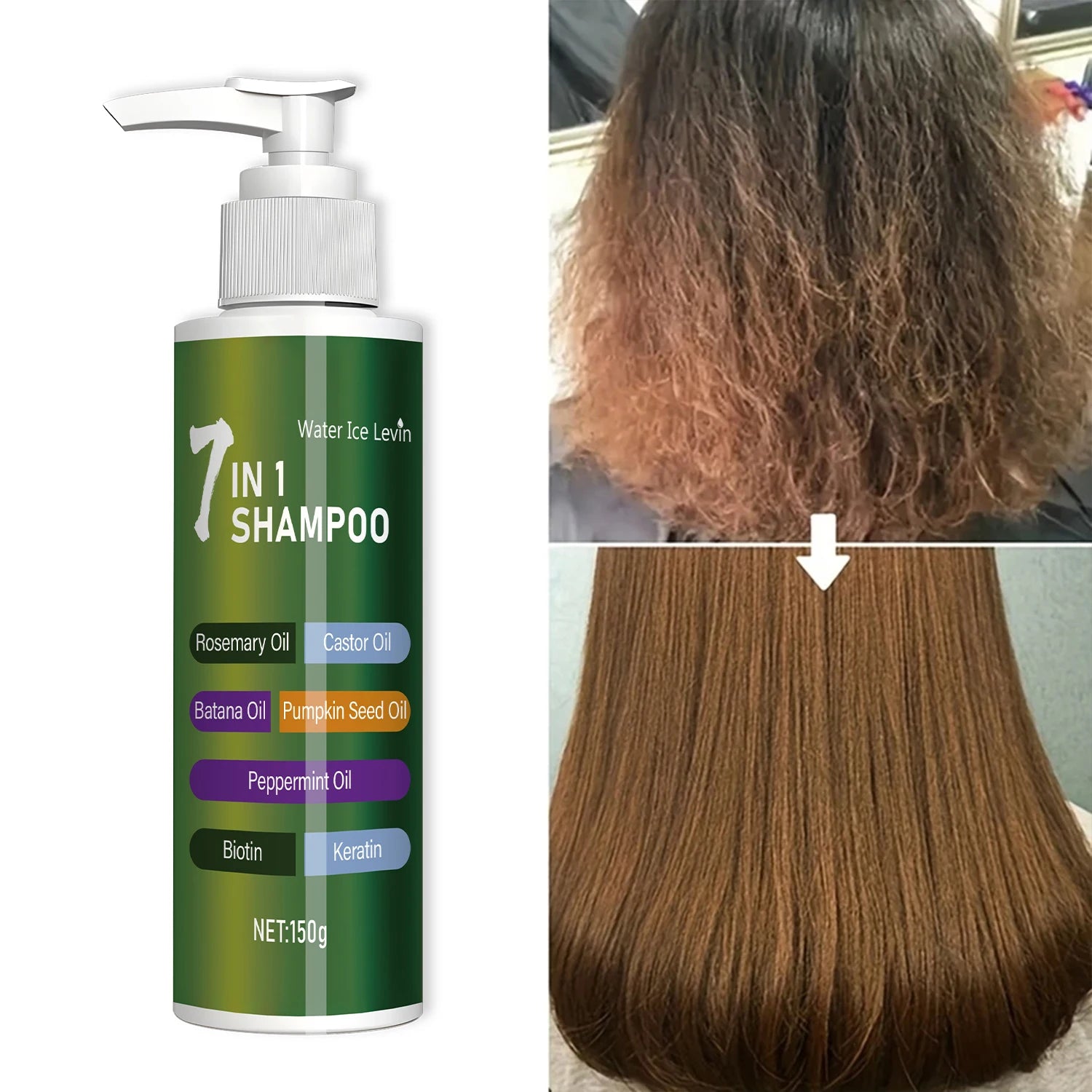 7-in-1 Shampoo, Rich in Foam and Easy to Rinse, Removes Dandruff, Reduces Hair Breakage, Long-Lasting Oil Control, Super Volumizing, Strengthens Hair, Repairs Split Ends, Makes Hair More Dense and Soft
