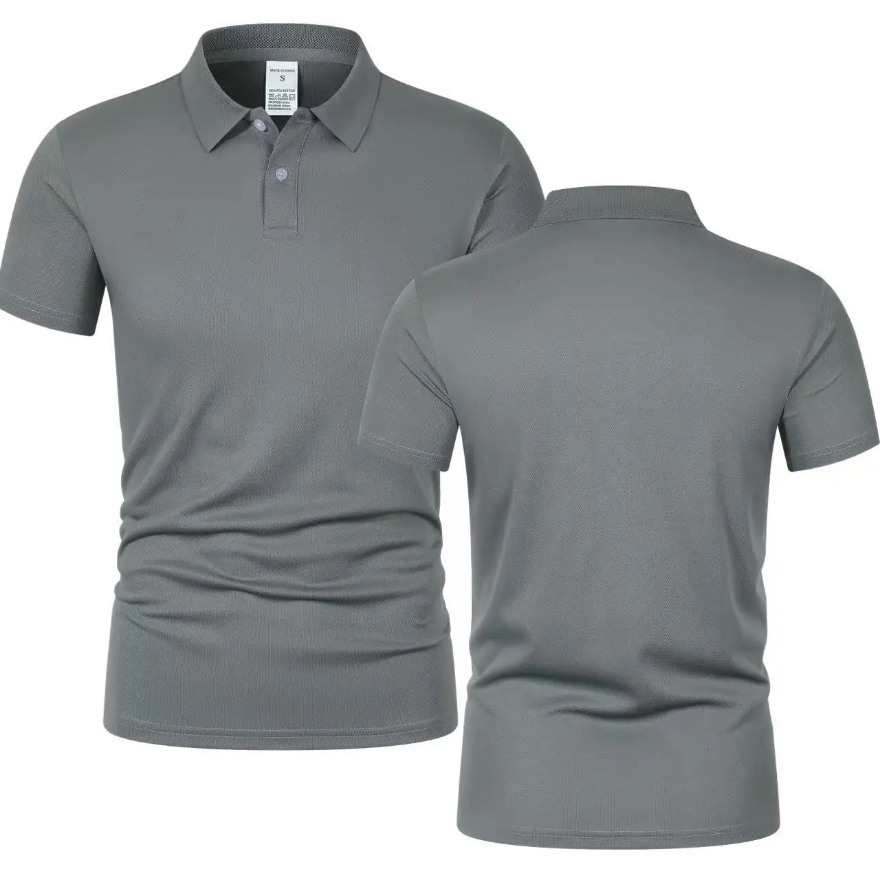 2025 New Summer Men's Short Sleeve Collar Tshirts New Solid Color Casual Polo Shirt Trendy Breathable Loose Basic Splice Top