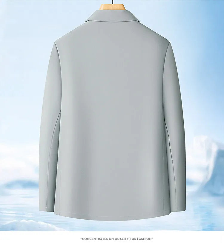Men's suit - breathable pure color single-layer lightweight summer/autumn sun protection business-fit single-layer jacket