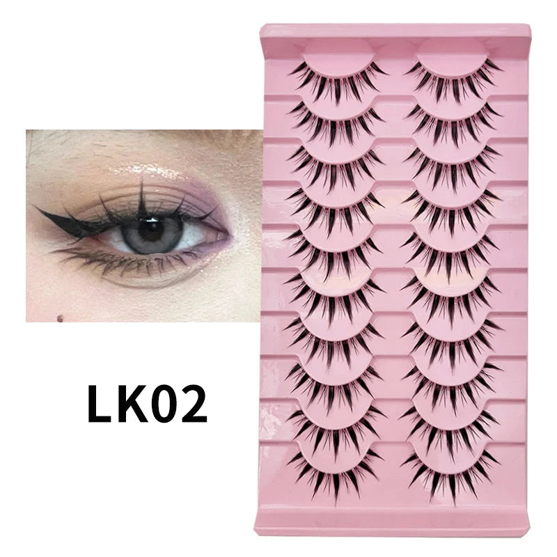 Manga Lashes 5/10 Pairs Natural Lashes False Eyelashes Little Devil Lashes Anime Lashes Full Strip Lashes Band Eyelashes Makeup
