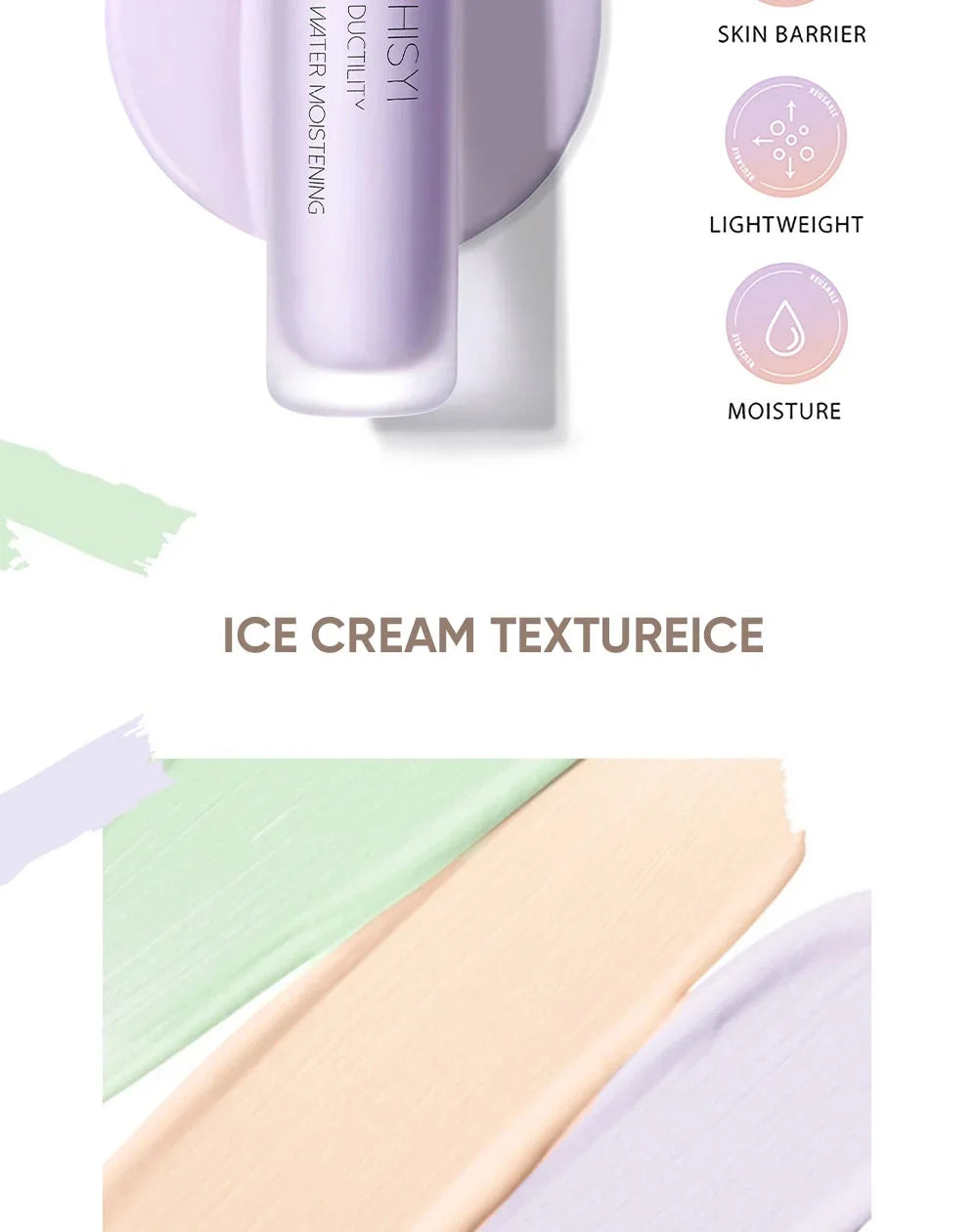 Marie Primer Tricolor Hidratante — Corrector de Tono, Iluminador y Suavizante para el Rostro