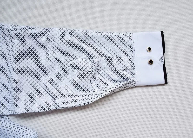 White Big Size 5XL Men Dress Shirt 2026 New Long Sleeve Slim Fit Button Down Collar Good Quality Printed Business Shirts
