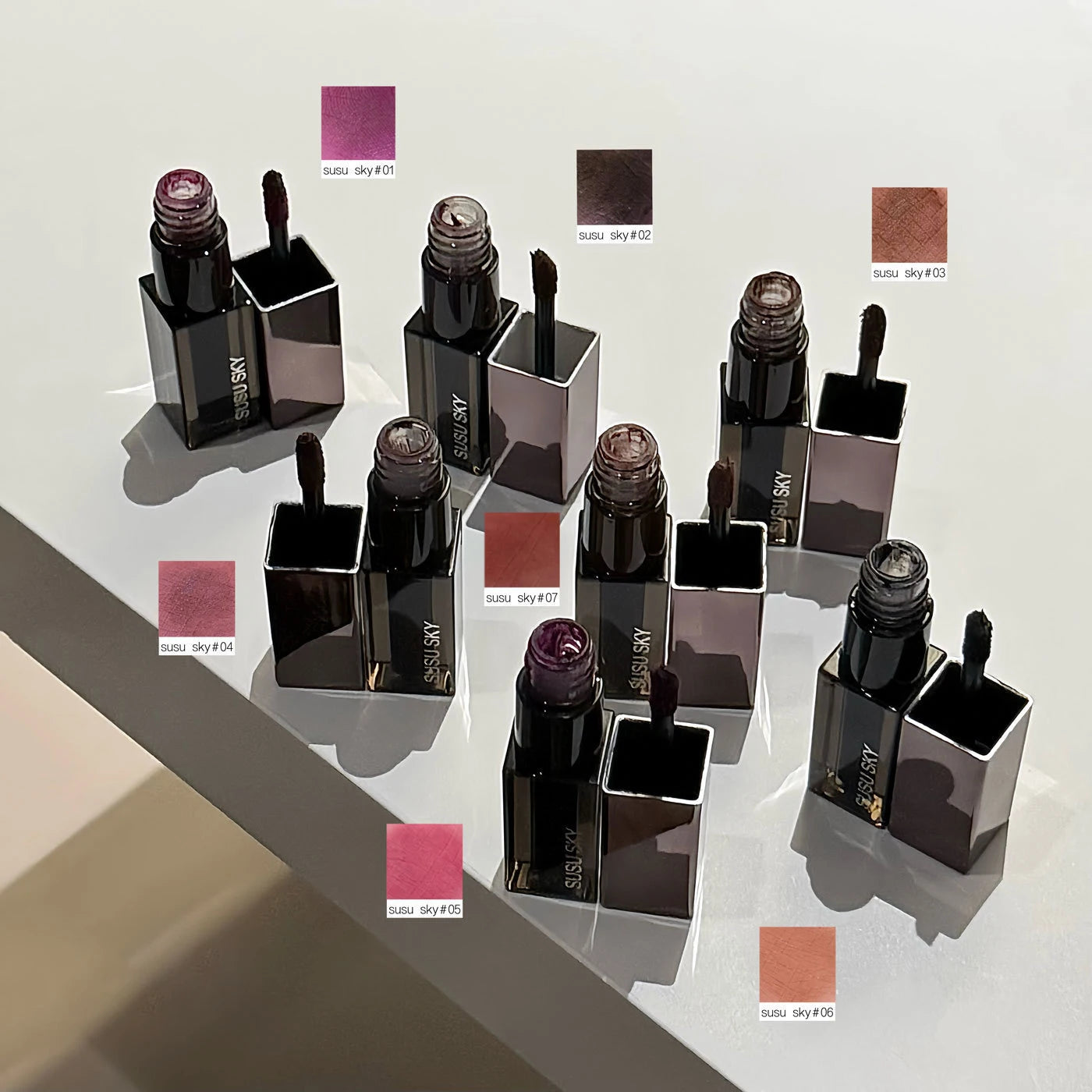 Waterproof Punk Gothic Matte Black Lipstick Purple Lipgloss Makeup Mousse Lip Mud Dark Red Brown Lipstick Non-stick Cup Lip Tint