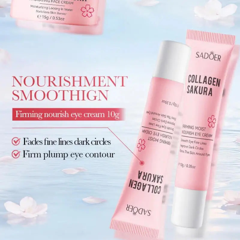 Korean Sakura Skin Care Sets Moisturizing Nourishing Face Cream Serum Toner Lotion Eye Cream Face Skin Care Gift Box Set