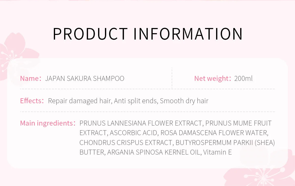 LAIKOU Sakura Shampoo Hair Conditioner Moisturizing Nourishing Repair Damaged  Anti Dandruff Oil Control Shampoos Cleansing Care