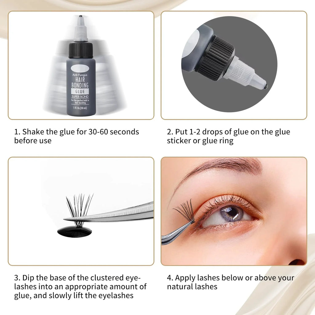 Bonding Glue Eyelash Extension Glue Waterproof Fast Drying Strong Hold Adhesive Professional Invisible Bond Fast Dryi 1/2/4oz
