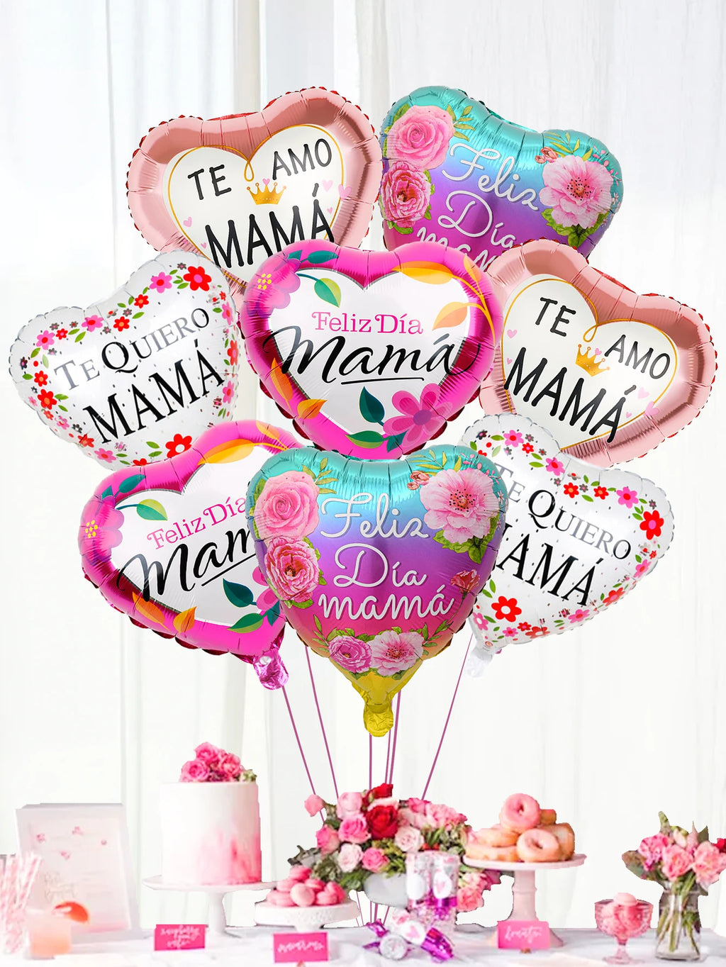 8pcs Mother's Day foil balloons, suitable for Mother's Day parties, birthday decorations, and party scene decorations.